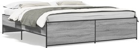 vidaXL Cadru de pat, gri sonoma, 180x200 cm, lemn prelucrat și metal