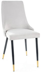 Scaun de bucaterie Piano Velvet, gri deschis/negru