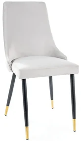 Scaun de bucaterie Piano Velvet, gri deschis/negru