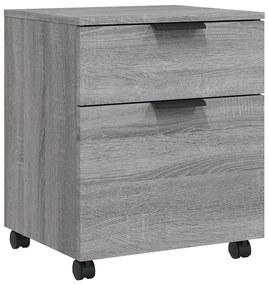 817136 vidaXL Fișet mobil cu roți, gri sonoma, 45x38x54 cm, lemn prelucrat