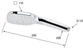 Sapho - Duș de mână cu buton, crom lucios