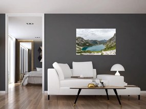 Tablou cu lac în munți (90x60 cm)