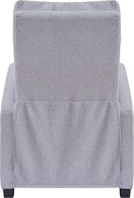Fotoliu de relaxare, Spatar Rabatabil Înclinare 135°, Suport picioare extensibil, Material textil, Gri Barrel-83