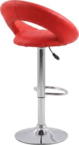 Scaun bar rosu ABS 151 comod din piele ecologica cu baza metalica