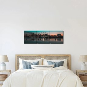 Tablou cu oraș mare (cu ceas) (90x30 cm)