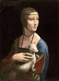 Vinci, Leonardo da - Artă imprimată The Lady with the Ermine (Cecilia Gallerani), c.1490, (30 x 40 cm)