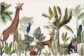 Tablou - Jungla plină de animale (90x60 cm)