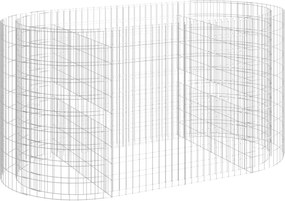 vidaXL Strat înălțat gabion, 200x100x100 cm, fier galvanizat