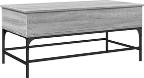 vidaXL Măsuță de cafea, gri sonoma, 100x50x45 cm, lemn prelucrat/metal