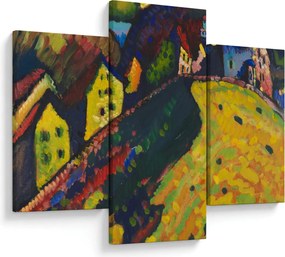 Tablou - Vasily Kandinsky, Houses at Murnau, reproducere (90x60 cm)
