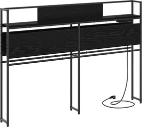 vidaXL Tăblie de depozitare cu raft Stejar negru 135 cm Lemn compozit