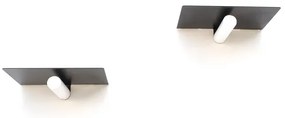 SET 2x raft de perete 15x21 cm negru/alb