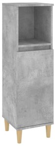 819808 vidaXL Dulap de baie, gri beton, 30x30x100 cm, lemn prelucrat