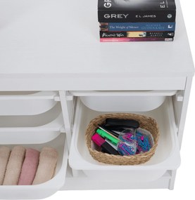 Organizator cu cutii de depozitare, alb, TRIMAL