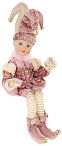 Figurina muzicala animata - Arlechin JOLLO, Roz, 45cm