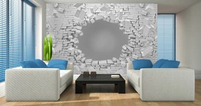 Fototapet - 3D - explozie peretelui din cărămizi (254x184 cm)