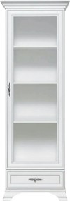 Vitrina pentru living IDENTO, alb, PAL/sticla, 70x43x210 cm