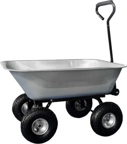 Cărucior de grădină 3 în 1 cu basculantă, capacitate de încărcare până la 250 kg, oțel galvanizat