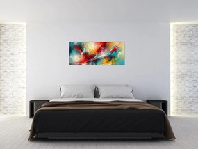 Tablou – Abstracție cu roșu (120x50 cm)