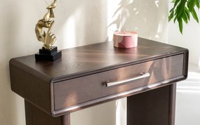 Masă lemn masiv nuc de toaletă Cooper, 90 × 42,5 × 78 cm