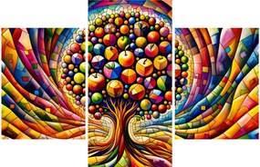 Tablou – Arbore colorat cu mere (90x60 cm)