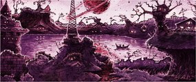 Tablou - Sat fermecat (120x50 cm)