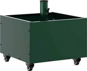 vidaXL Bază pentru umbrelă Manual Verde 45 x 45 x 45 cm Oțel