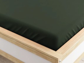 Cearceaf cu elastic din microfibra verde inchis 160 x 200 cm