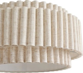 Japandi Lampshade in Beige Linen 35/35/18 - Scalloped