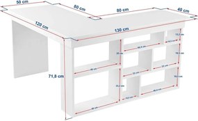 Birou cu aspect de lemn de nuc 120x130 cm Vesper – Kalune Design