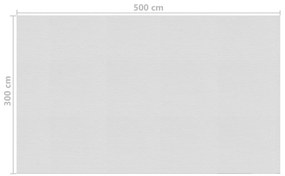 Folie solara plutitoare de piscina, gri, 500x300 cm, PE 1, Gri, 500 x 300 cm