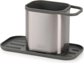 Suport pentru accesorii de spălat argintiu lucios din metal Duo Steel – Joseph Joseph