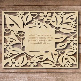 SENTOP | Masă din lemn cu text - Bold dreams - până la 60 x 80 cm