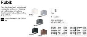Aplica LED pentru Iluminat Exterior Rubik ap 4000K, Protectie IP54, Gri