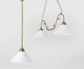 Candelabru 2 brate din alama si abajur ceramic Zefira