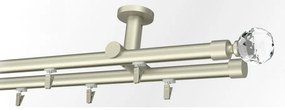 Galerie dubla PRINDERE TAVAN suport universal TEAVA PROFIL -KULA CRYSTAL /19 -CROM MAT (Alege marime: 320 cm)