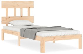 3193561 vidaXL Cadru de pat cu tăblie single, lemn masiv