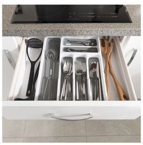 Organizator de tacâmuri alb/gri din plastic 58,5 x 41,5 cm – Addis