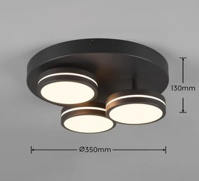 Trio - Plafonieră LED dimabilă FRANKLIN, 3xLED/8,5W/230V, Ø 35 cm, neagră