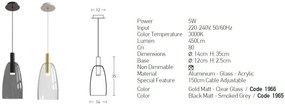 Pendul LED design modern Light auriu mat