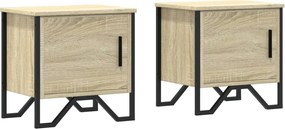 vidaXL Noptiere, 2 buc., stejar Sonoma, 40 x 30 x 40 cm, PAL