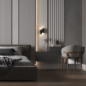 Aplica LED de perete design tehnic Kilt negru