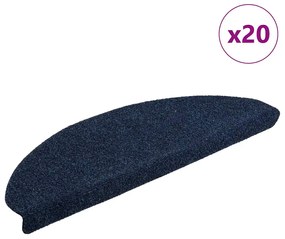 vidaXL Covorașe autoadezive pentru scări, 20 buc., 65x21x4 cm, bleumarin, semirotunde, mari