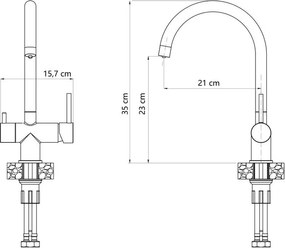 Baterie de bucatarie REA Caren auriu periat
