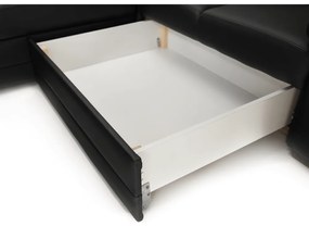 Colţar în formă de U, piele ecologică neagră, model stânga, BITER U