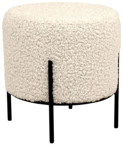 Taburet crem cu tapițerie din țesătură bouclé Alford – House Nordic