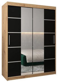 Dulap de haine 180 cm Verika 4 180 (stejar artisan + negru). 1064288