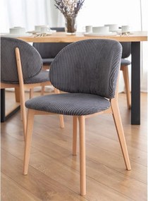 Scaun lemn masiv Nagy Gray Fag Tapițat, 51 × 46 × 79 cm