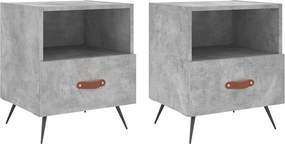 vidaXL Noptiere, 2 buc., gri beton, 40x35x47,5 cm, lemn compozit