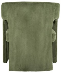 Fotoliu verde cu tapițerie din catifea reiată Vigor – Leitmotiv